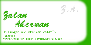 zalan akerman business card